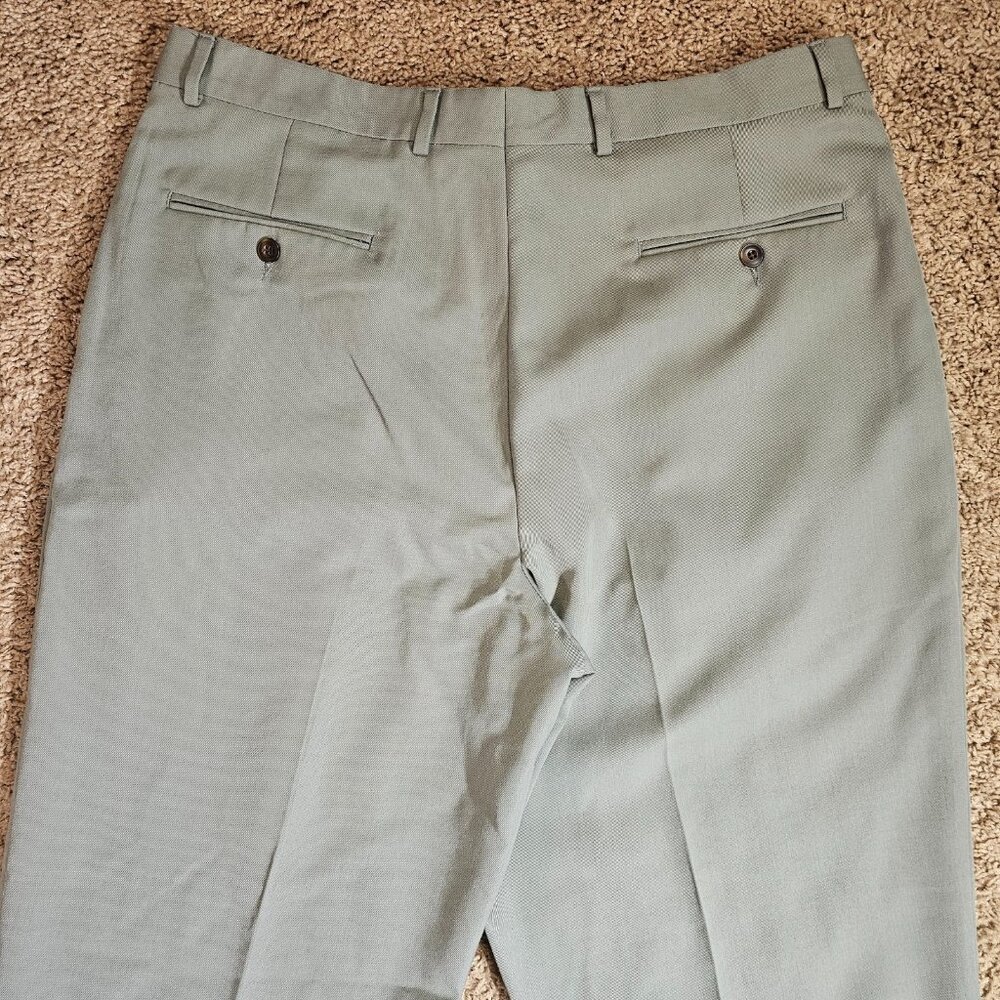 Dockers Dress Slacks Men Tag 36x32 Act 36x30 Gray Pleated Cuffed Vintage Pants - Picture 4 of 12